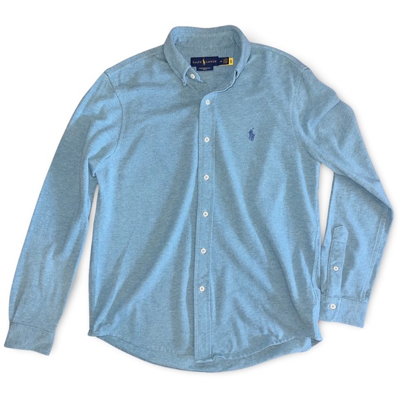 Polo Ralph Lauren Featherweight Mesh Shirt Teal Ocean Aqua Blue - Picture 16 of 16